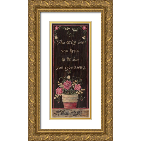 Love Gold Ornate Wood Framed Art Print with Double Matting by Moulton, Jo