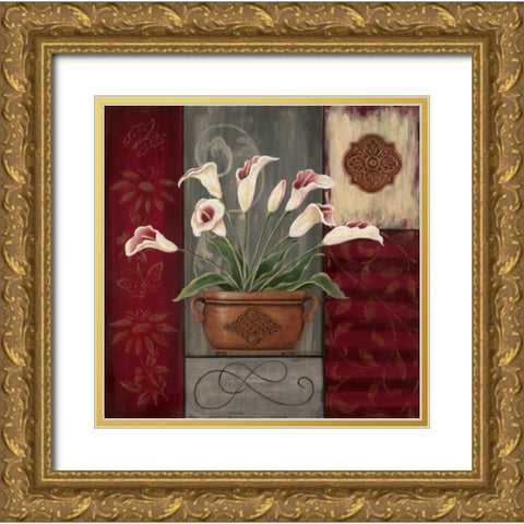 Symphony in White Gold Ornate Wood Framed Art Print with Double Matting by Moulton, Jo