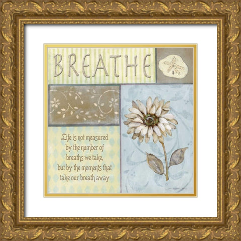 Breathe Gold Ornate Wood Framed Art Print with Double Matting by Moulton, Jo