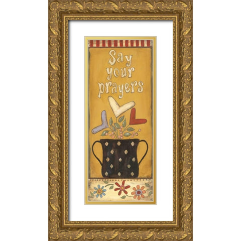 Say Your Prayers Gold Ornate Wood Framed Art Print with Double Matting by Moulton, Jo
