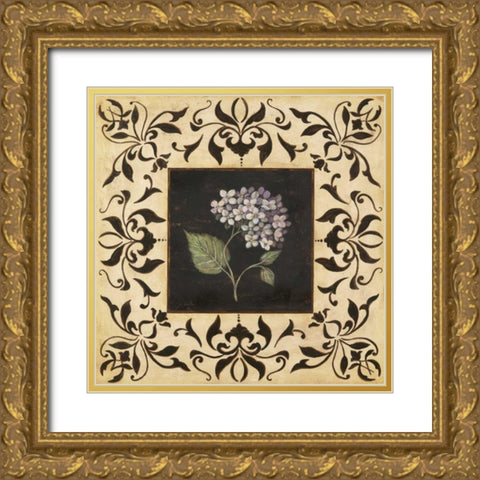 Hydrangea Gold Ornate Wood Framed Art Print with Double Matting by Moulton, Jo