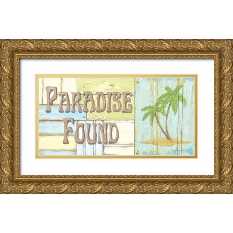 Paradise Found Gold Ornate Wood Framed Art Print with Double Matting by Moulton, Jo