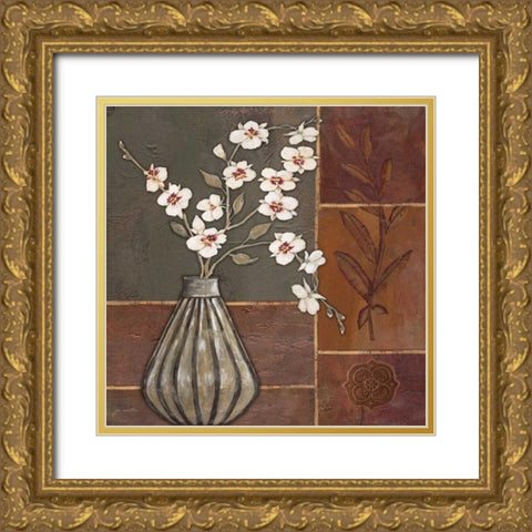 Orchid I Gold Ornate Wood Framed Art Print with Double Matting by Moulton, Jo