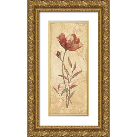 Terra Blooms I Gold Ornate Wood Framed Art Print with Double Matting by Moulton, Jo