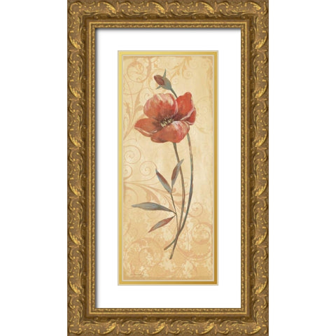 Terra Blooms II Gold Ornate Wood Framed Art Print with Double Matting by Moulton, Jo