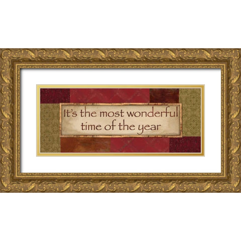 Its the Most Wonderful Time Gold Ornate Wood Framed Art Print with Double Matting by Moulton, Jo