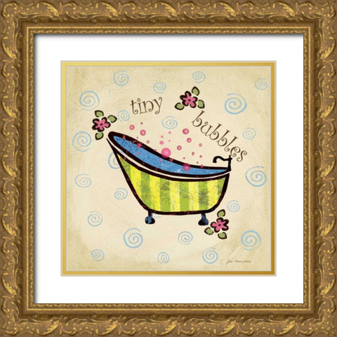 Tiny Bubbles Gold Ornate Wood Framed Art Print with Double Matting by Moulton, Jo