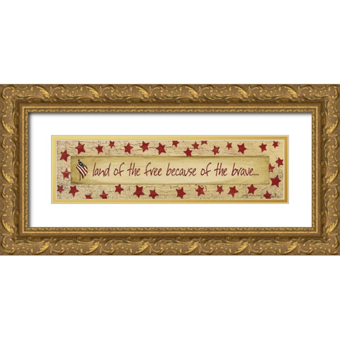 Land of the Free Gold Ornate Wood Framed Art Print with Double Matting by Moulton, Jo