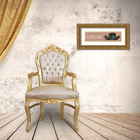 Cowgirl Up Gold Ornate Wood Framed Art Print with Double Matting by Moulton, Jo