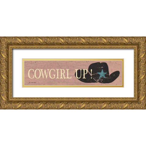 Cowgirl Up Gold Ornate Wood Framed Art Print with Double Matting by Moulton, Jo