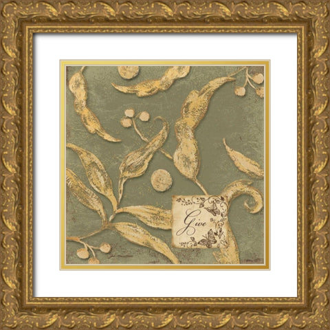 Give Gold Ornate Wood Framed Art Print with Double Matting by Moulton, Jo
