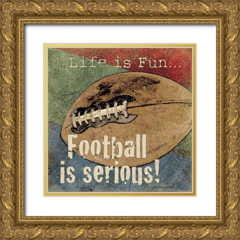 Football Gold Ornate Wood Framed Art Print with Double Matting by Moulton, Jo