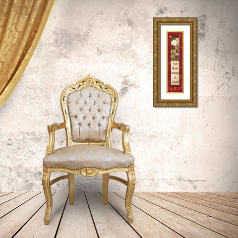 Santa Gold Ornate Wood Framed Art Print with Double Matting by Moulton, Jo