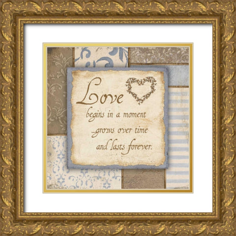 Love Gold Ornate Wood Framed Art Print with Double Matting by Moulton, Jo