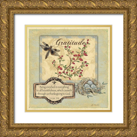 Gratitude Gold Ornate Wood Framed Art Print with Double Matting by Moulton, Jo