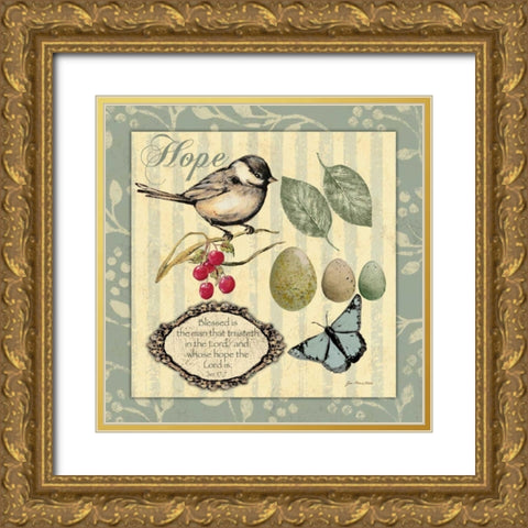 Hope Gold Ornate Wood Framed Art Print with Double Matting by Moulton, Jo