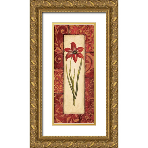 Vintage Crimson I Gold Ornate Wood Framed Art Print with Double Matting by Moulton, Jo