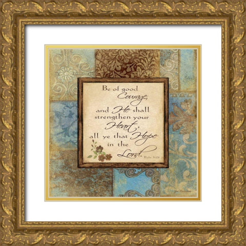 Courage Gold Ornate Wood Framed Art Print with Double Matting by Moulton, Jo