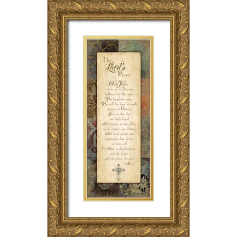 Lords Prayer Gold Ornate Wood Framed Art Print with Double Matting by Moulton, Jo