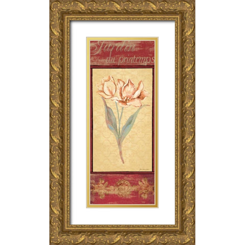 Jardin du Printemps Gold Ornate Wood Framed Art Print with Double Matting by Moulton, Jo