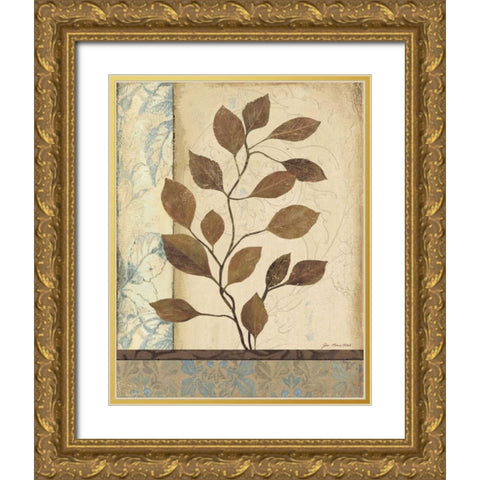 Earthern Blue I Gold Ornate Wood Framed Art Print with Double Matting by Moulton, Jo
