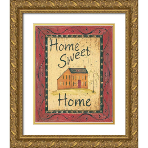 Home Sweet Home Gold Ornate Wood Framed Art Print with Double Matting by Moulton, Jo