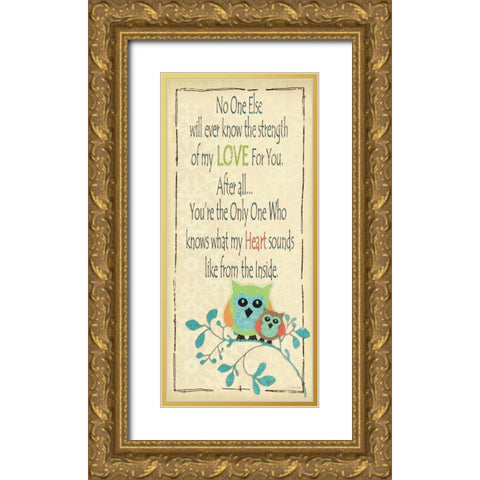 Owl Love You Gold Ornate Wood Framed Art Print with Double Matting by Moulton, Jo