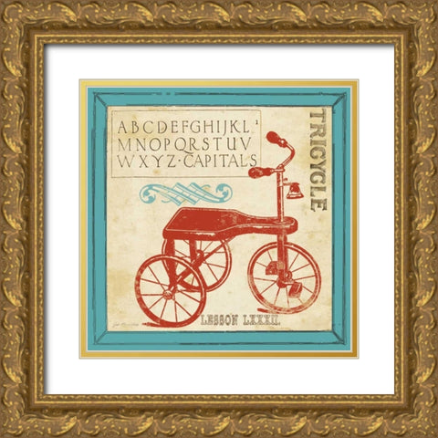 Vintage Tricycle Gold Ornate Wood Framed Art Print with Double Matting by Moulton, Jo