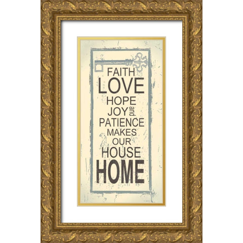 Home Gold Ornate Wood Framed Art Print with Double Matting by Moulton, Jo