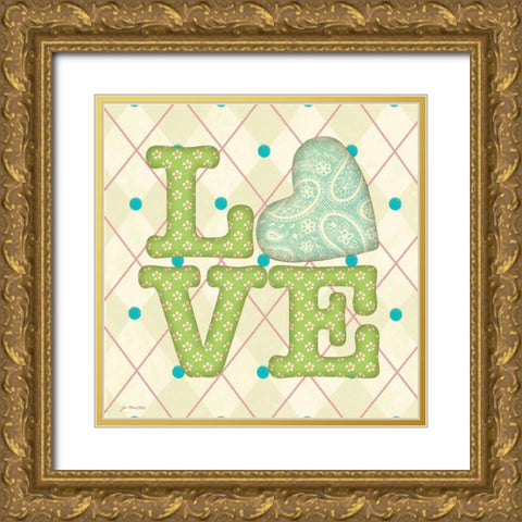 Love Girls Gold Ornate Wood Framed Art Print with Double Matting by Moulton, Jo