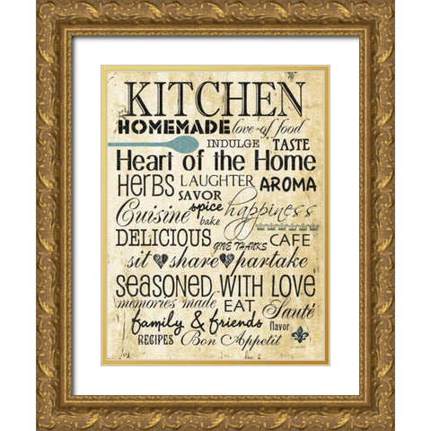 Kitchen Gold Ornate Wood Framed Art Print with Double Matting by Moulton, Jo