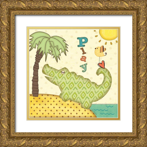 Gator Gold Ornate Wood Framed Art Print with Double Matting by Moulton, Jo