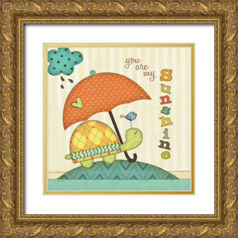 Turtle Gold Ornate Wood Framed Art Print with Double Matting by Moulton, Jo