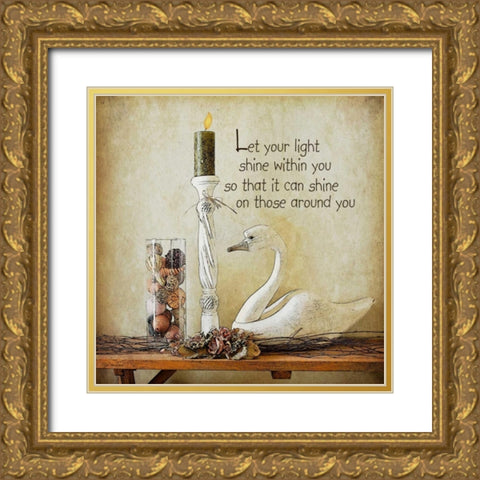 Let Your Light Shine Gold Ornate Wood Framed Art Print with Double Matting by Moulton, Jo