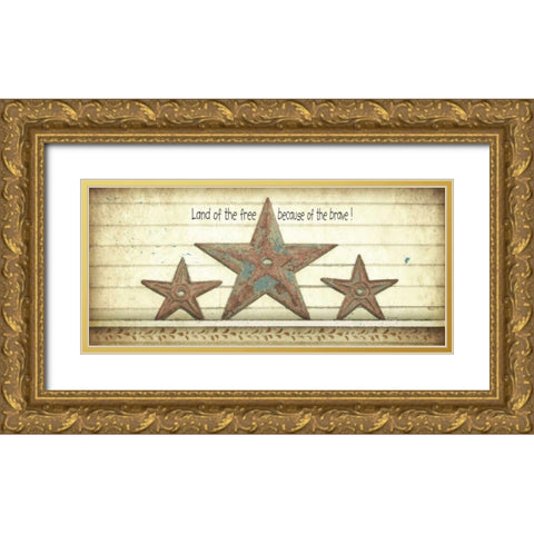 Land of the Free Gold Ornate Wood Framed Art Print with Double Matting by Moulton, Jo