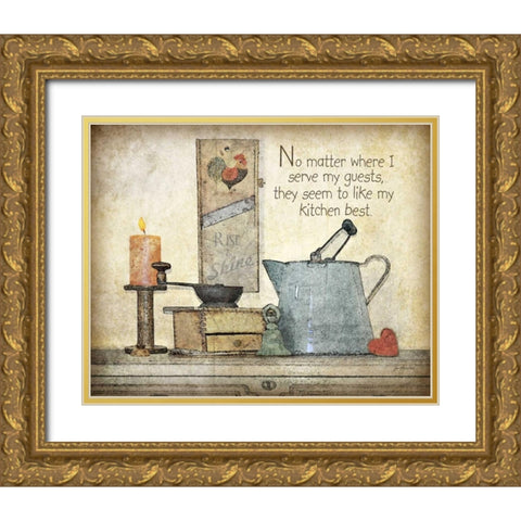 My Kitchen Gold Ornate Wood Framed Art Print with Double Matting by Moulton, Jo