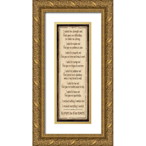 Answered Prayers Gold Ornate Wood Framed Art Print with Double Matting by Moulton, Jo