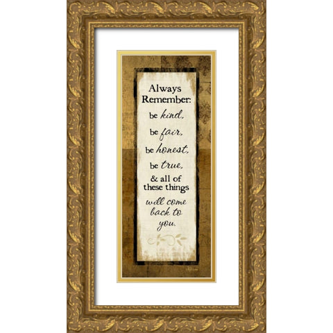 Always Remember Gold Ornate Wood Framed Art Print with Double Matting by Pugh, Jennifer