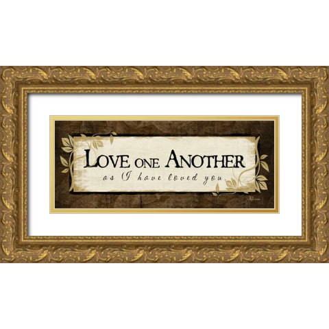 Love One Another Gold Ornate Wood Framed Art Print with Double Matting by Pugh, Jennifer