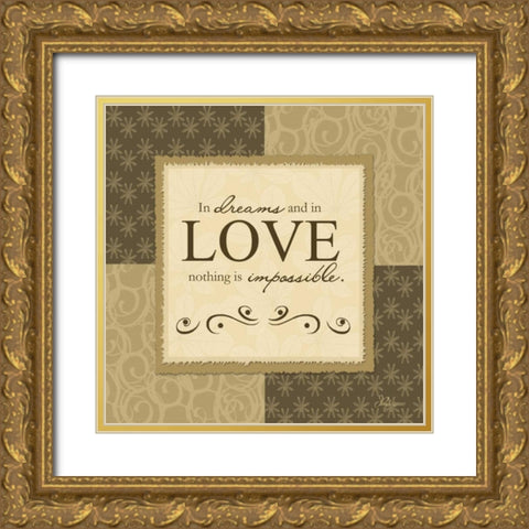 In Dreams and In Love Gold Ornate Wood Framed Art Print with Double Matting by Pugh, Jennifer