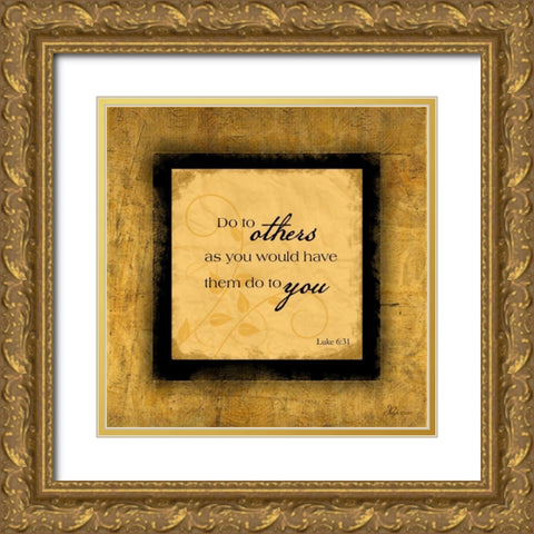 Golden Rule Gold Ornate Wood Framed Art Print with Double Matting by Pugh, Jennifer