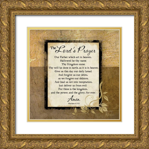 The Lords Prayer Gold Ornate Wood Framed Art Print with Double Matting by Pugh, Jennifer