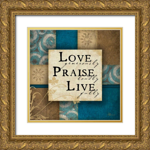 Love Generously Gold Ornate Wood Framed Art Print with Double Matting by Pugh, Jennifer