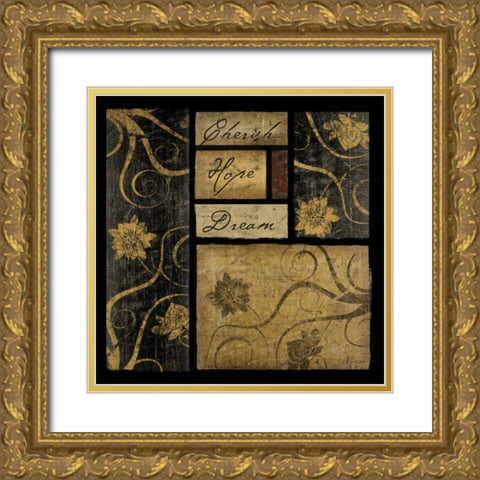 Cherish Hope Dream Gold Ornate Wood Framed Art Print with Double Matting by Pugh, Jennifer