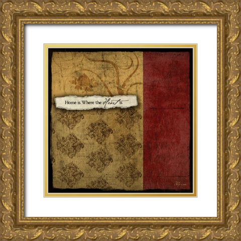 Home Gold Ornate Wood Framed Art Print with Double Matting by Pugh, Jennifer