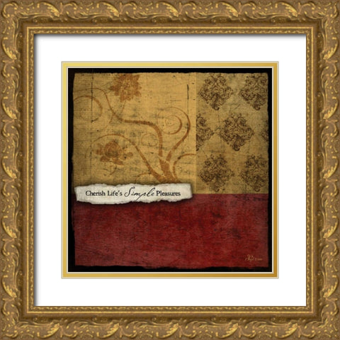 Cherish Gold Ornate Wood Framed Art Print with Double Matting by Pugh, Jennifer