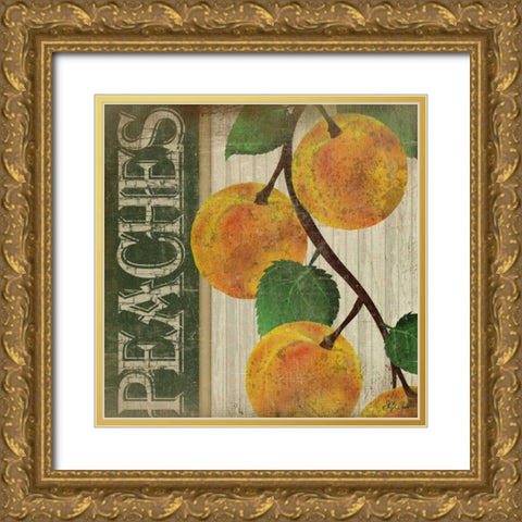 Peaches Gold Ornate Wood Framed Art Print with Double Matting by Pugh, Jennifer