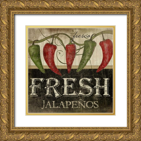 Fresh Jalapenos Gold Ornate Wood Framed Art Print with Double Matting by Pugh, Jennifer