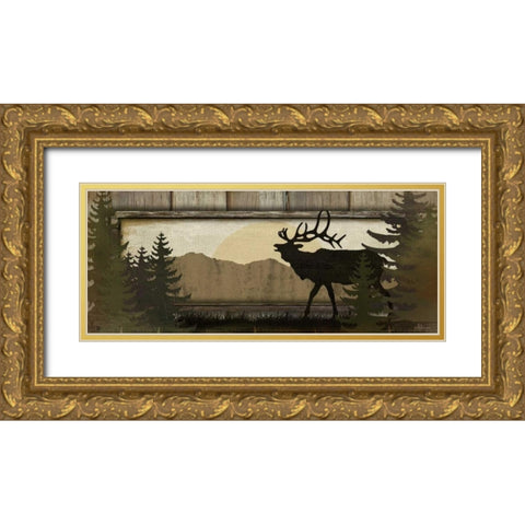 Elk Gold Ornate Wood Framed Art Print with Double Matting by Pugh, Jennifer