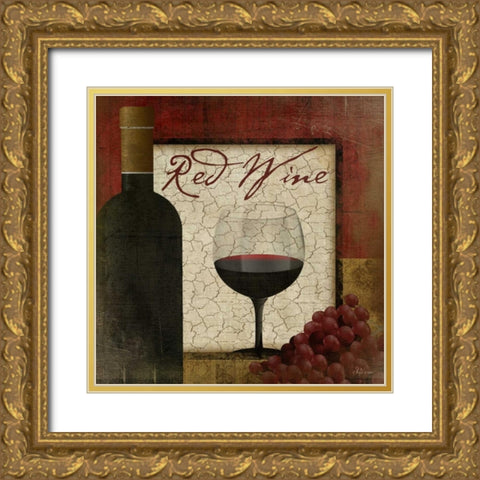 Red Wine Gold Ornate Wood Framed Art Print with Double Matting by Pugh, Jennifer